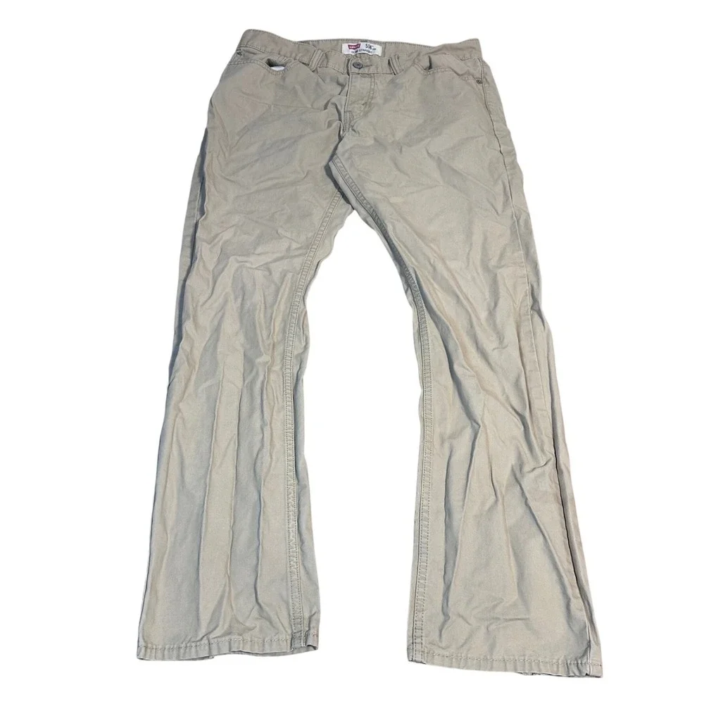 Levi Strauss 514 Jeans Slim Straight Tan Chino Pants Mens W34 L30